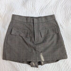 Zara Gray Plaid Skort